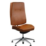 Chaise de réunion King Edgard en cuir carriat gold