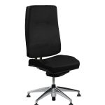 Chaise de réunion King Edgard en cuir carriat noir
