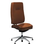 Chaise de réunion King Edgard en cuir gean brandy