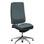 Chaise de réunion King Edgard en tissu cura gris vert
