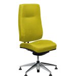 Chaise de réunion King Edgard en tissu medley jaune