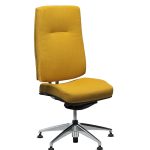 Chaise de réunion King Edgard en tissu steelcut trio jaune