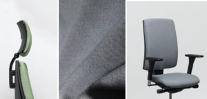 fauteuil de bureau en laine et polyester connect