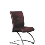 Chaise visiteur en cuir gea cognac Strong Auguste piètement luge