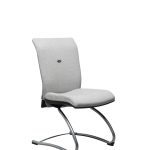 Chaise visiteur en laine hallingdal gris Strong Auguste piètement luge