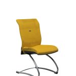 Chaise visiteur en laine steelcut trio trois jaune Strong Auguste piètement luge