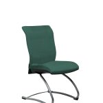 Chaise visiteur en laine steelcut trio trois vert Strong Auguste piètement luge