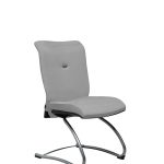 Chaise visiteur en polyester recyclé cura gris Strong Auguste piètement luge