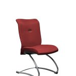 Chaise visiteur en polyester recyclé cura rouge Strong Auguste piètement luge