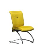 Chaise visiteur en polyester medley jaune Strong Auguste piètement luge