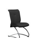 Chaise visiteur en polyester medley noir Strong Auguste piètement luge