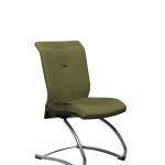 Chaise visiteur en polyester medley vert Strong Auguste piètement luge