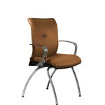 Chaise visiteur cuir gea marron Strong Auguste 4 pieds