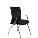 Chaise visiteur cuir gea noir Strong Auguste 4 pieds