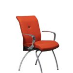 Chaise visiteur en laine Europost orange Strong Auguste 4 pieds