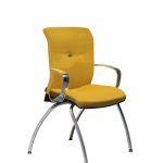 Chaise visiteur en laine Steelcut Trio Trois Jaune Strong Auguste 4 pieds