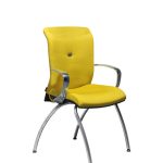 Chaise visiteur en tissu polyester medley jaune Strong Auguste 4 pieds