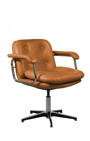 Fauteuil bureau vintage cuir gea brandy - Héritage siège réunion