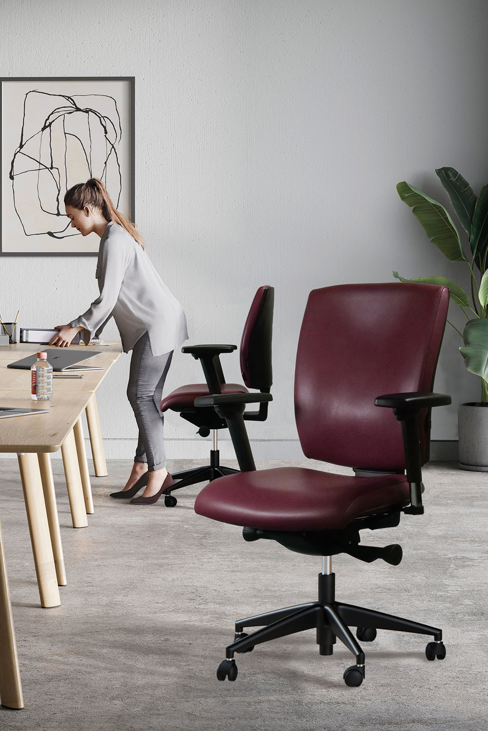 Fauteuil de bureau ergonomique de chez Navailles, Made in France, Good Gauthier en cuir GEA