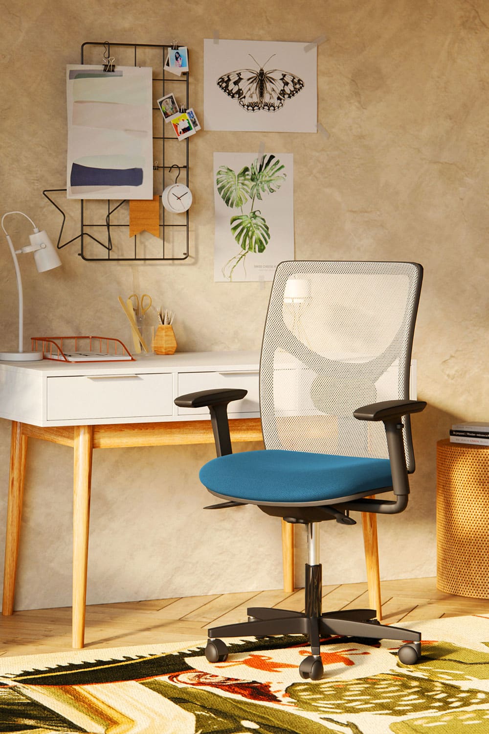 fauteuil de bureau résille ergonomique Happy Suzanne idéal pour le télétravail