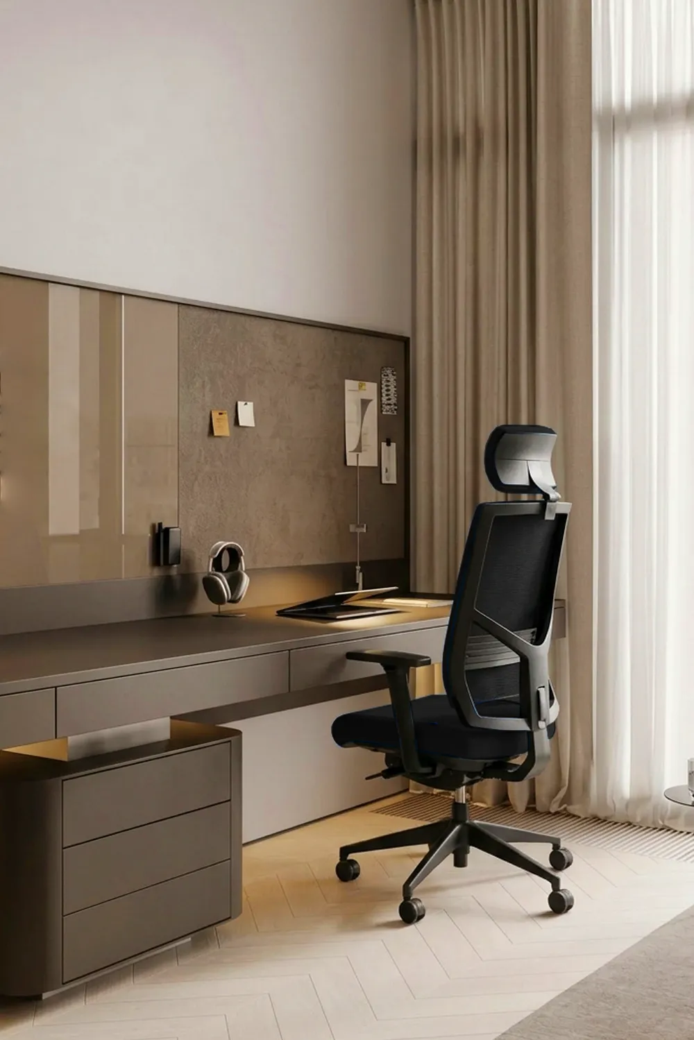 Fauteuil de bureau ergonomique, Great Marcel Garni, assise en tissu qui s'adapte &agrave; votre environnement de travail. Fabrication fran&ccedil;aise, sur-mesure, r&eacute;pondant &agrave; vos besoins pratiques, Navailles France.