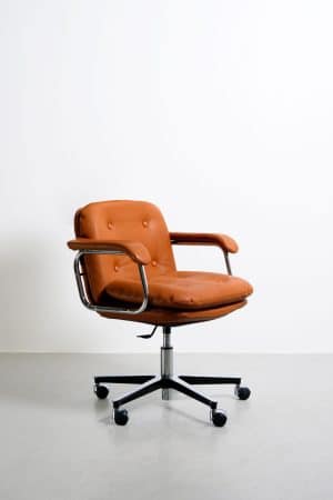 Héritage 80 - Fauteuil de bureau vintage cuir petit dossier
