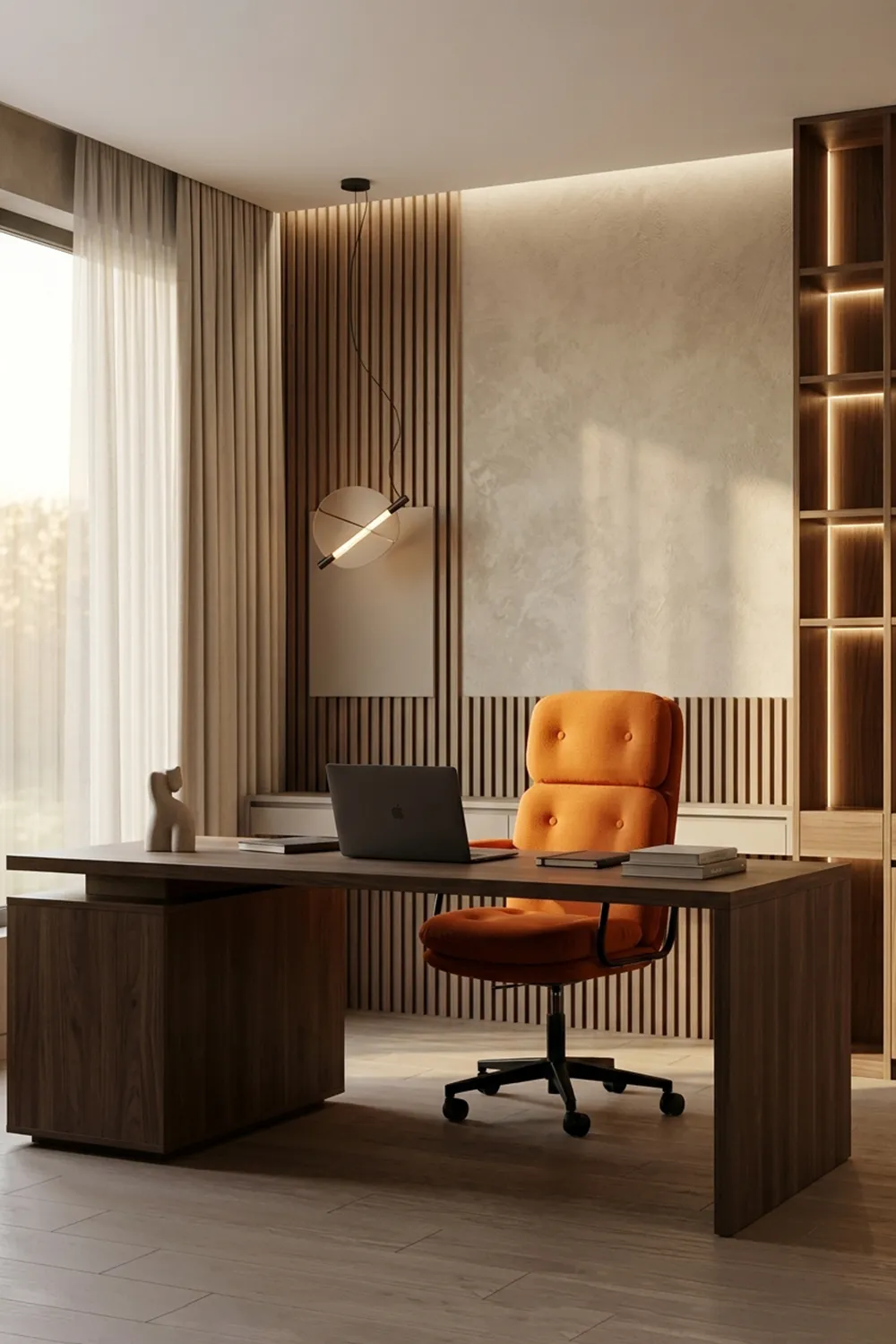 H&eacute;ritage 80, fauteuil de bureau vintage, assise en tissu, grand dossier et finitions noires, con&ccedil;u pour un espace de travail moderne. Fabrication fran&ccedil;aise, au sein des ateliers Navailles Manufactures.