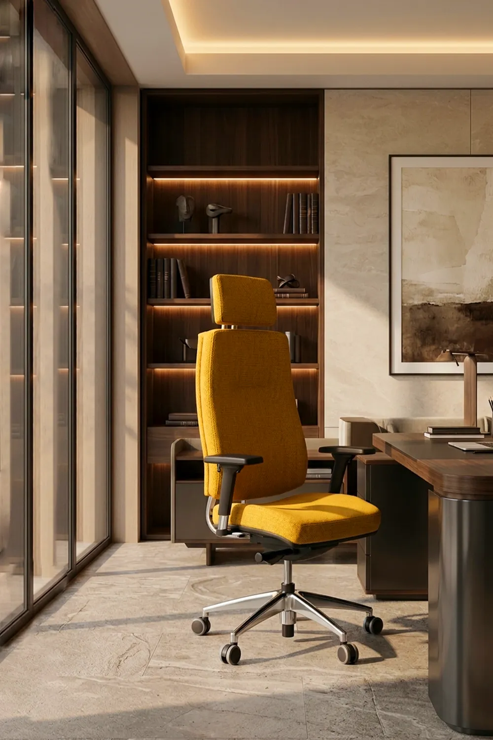 Fauteuil de bureau ergonomique en tissu King Edgard polyvalent et adapt&eacute; &agrave; de nombreux espaces professionnels, fabrication fran&ccedil;aise chez Navailles Manufactures.