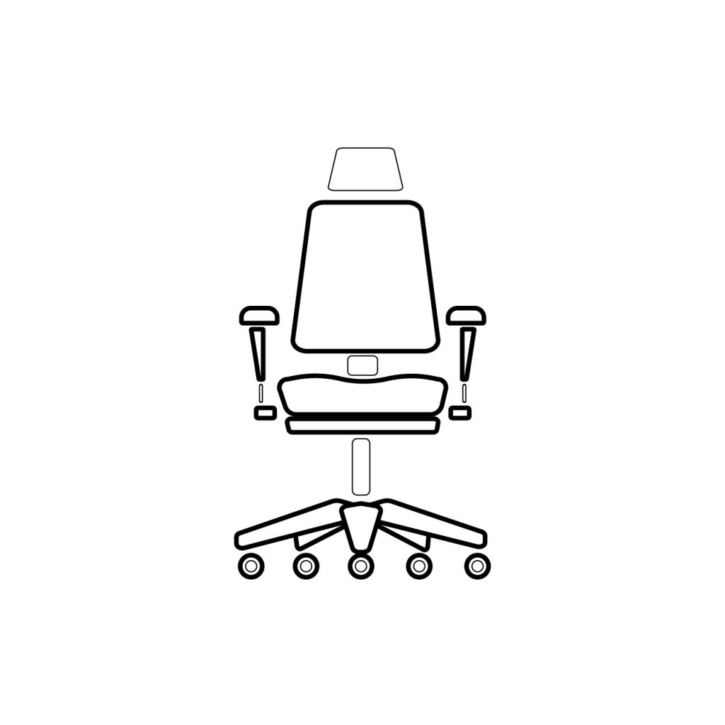 Fauteuil chaise de bureau sans roulette en PU blanc BUR10029