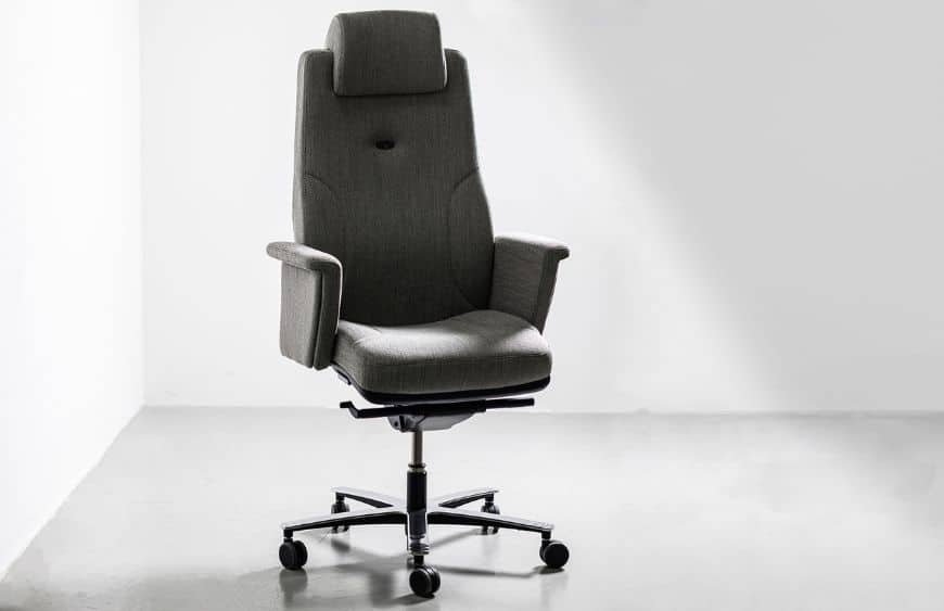 Fauteuil de bureau de direction lead ernest + en tissu gris Navailles