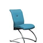 Chaise visiteur en laine europost bleu Strong Auguste piètement luge