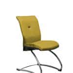 Chaise visiteur en laine europost jaune Strong Auguste piètement luge