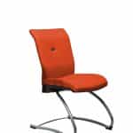Chaise visiteur en laine europost orange Strong Auguste piètement luge