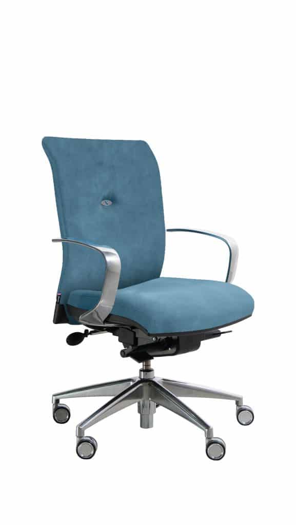 fauteuil de direction petit dossier strong auguste plus microfibre comfort plus bleu ciel Navailles