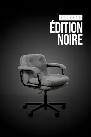 Héritage 80 - fauteuil de bureau vintage finition noire petit dossier