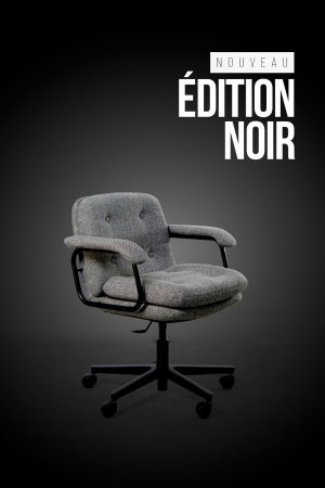 Héritage 80 - fauteuil de bureau vintage finition noire petit dossier