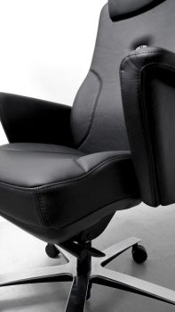 assise confortable fauteuil de direction lead ernest plus cuir carriat noir