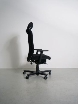 fauteuil de bureau ergonomique strong auguste de profil en tissu noir