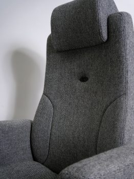 grand dossier confortable fauteuil de direction lead ernest + en laine hallingdal noir