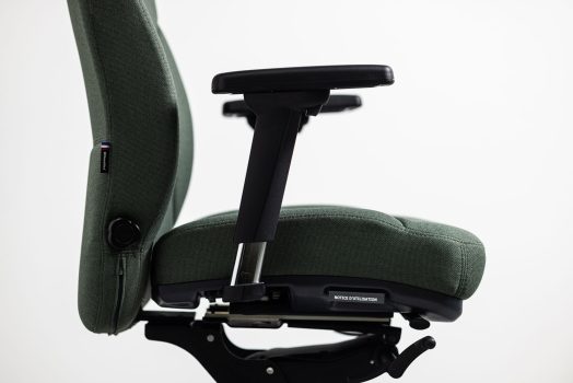 vue du mécanisme du fauteuil de bureau lead ernest en polyester vert