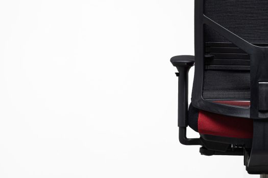 photo vue de dos fauteuil ergonomique great marcel garni cura rouge