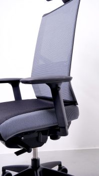 photo de profil du fauteuil de bureau ergonomique great marcel resille gris foncé