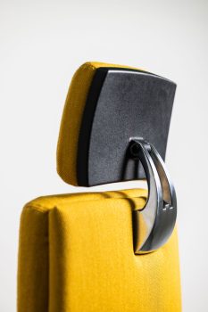 photo appui tete vue de dos fauteuil de direction king edgard plus en laine steelcut trio jaune